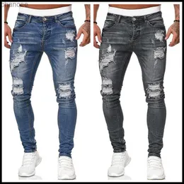 2020 Nya 5 färger män rippade jeans mode smal denim blyerts pants street hipster cowboy byxor s-3xl drop frakt hkd230829