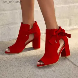 Summer Korean 2022 Women's Shoes Fashion Dress New High Heels Sandals Female Retro Peep Toe Chunky Heel Lace Up Pumps Ladies Rome Sandalias T230829 722