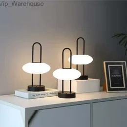 Nordic Design ładowna metalowa rama przenośna LED stół czarne lampy biurkowe czarne nocne oświetlenie do pokoju dekoracyjne na zewnątrz HKD230829 HKD230829