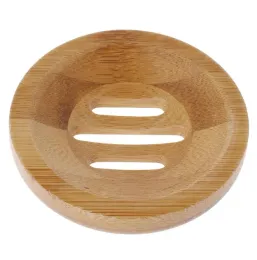 Simple Round Soap Dish Eco-friendly Natural Bamboo Handmade Mini Bathroom Soap Rack 8x8cm Other Bath Toilet Supplies