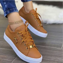 Novos tênis vulcanizados 2022 Casual Women Fashion Dress Lace Plano Up Over Outdoor Walking Sport Shoes Plus Tamanho 43 Zapatillas Mujer T230829 319