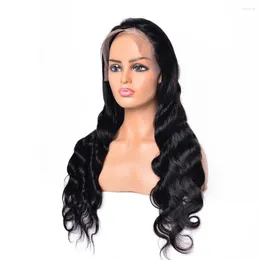 Perruque brésilienne de cheveux humains dentelle frontale 13x4 perruques avant avec ligne de cheveux pré-épilée 12-24 pouces pour femme noire