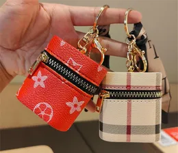 Kreativität Presbyopie Auto Schlüsselanhänger Geldbörse Anhänger Charm Schmuck Schlüsselanhänger Halter PU Leder Blumengitter Designer Metall Schlüsselanhänger mehrfarbig