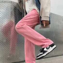 2022 uomo Baggy Homme classico colore rosa jeans larghi streetwear hip-hop pantaloni casual biker pantaloni in denim taglie forti S-3XL HKD230829