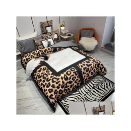 Sängkläder set mode leopard tryckt designer drottning storlek täcke er hög kvalitet king laken kuddar tröskel set droppleverans dhgsg