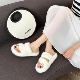 Slippers Women's Home Flat Winter Comfortable Furry Versatile Indoor Flip Flops Mainland China