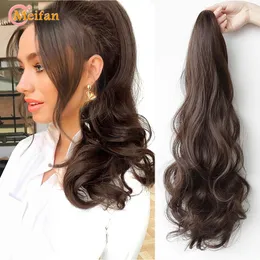 Synthetic Wigs MEIFAN Syntheitc Long Wavy Curly Claw Clip On Ponytail Hair Ponytail For Women Natural Fake Hairpiece 230828