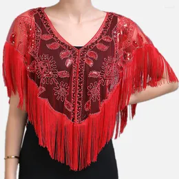 Women's Blouses Summer Tassels Women Blouse Shirt Party Poncho Sequins Shirts Woman Clothes Harajuku Cape Ladies Tops Camiseta Mujer Blusas