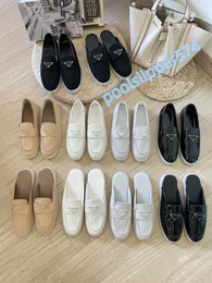 Kadın Balıkçı Luxurys Sıradan Ayakkabı Espadrilles Yaz Tasarımcıları Bayanlar Düz Plajı Yarım Terlik Moda Kadın Loafers Balıkçı Sandalet Tuval Ayakkabı Eur 35-40