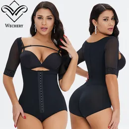 Preto controle de barriga fajas corpo shaper 6xl corpo amincissant busto aberto plus size shapewear bodysuit tanga com ganchos feminino