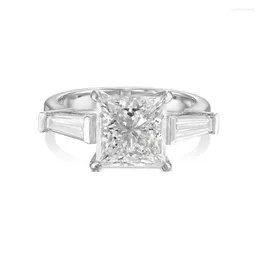 Cluster Rings IGI Diamond Engagement Ring Vs1 F Princess 2.3 Ct Lab-Created CVD Special