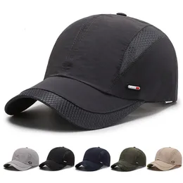 Bollmössor Spring Summer Men Baseball Male Breattable Mesh Hats Black Sport Dad Fishing Cap för Drop 230829