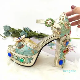 sandals Style Rhinestone Wedding Bridal Shoes Summer Sandals Platform