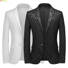 Męskie garnitury Blazery Spring Handl Mash Modna Slim Blezer Płaszcz Czarny Czerwony Niebieski Terno Masculino Plus Size Mężczyźni M6xl 230829