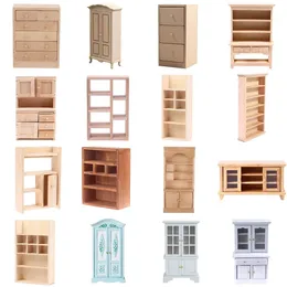 Doll House Accessories 1 12 Scale Miniature Wooden Chinese Classical Wardrobe Mini Cabinet Bedroom Furniture Kits Home Living For Dollhouse 230830