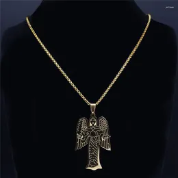 Hänghalsband vinkel rostfritt stål kedja halsband guld färg stora långa smycken cadenas mujer n1239S05S08S08S08S08
