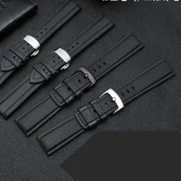 Waterproof fluororubber watch strap is applicable to Omega Water Ghost silicone strap for male 20 22mm