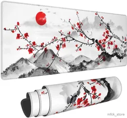 Mouse Pads Wrist Rests Gaming Mouse Pad 900x400 Sakura Mousepad Extended Large Rubber Big Keyboard Mat Full Desk Mat Cherry Blossom R230830