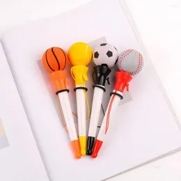 Ballpoint Pen Basketball Football Tennis Volleyball Shape Decompression Bounce Popup Student Fournitures Scolaires