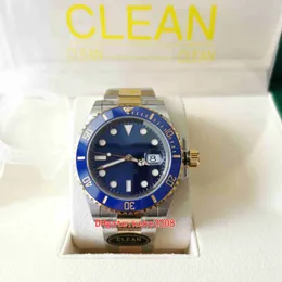 Clean Factory MENS WATCH SUPER Wersja 41mm 126613 Blue Dial Dwucie złoto 904L Wodoodporne zegarki ceramiczne