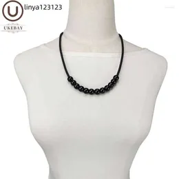 Anhänger Halsketten UK Perlenhalsband für Frauen Gummi handgefertigte einfache Kette weiches Seil Boho Schmuck Modeaccessoires