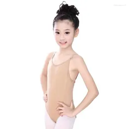 Bühnenkleidung Kinder Schöne Nahtlose Leibchen Hautfarbe Gymnastik Trikot Mädchen Kinder Tanz Ballett Unterwäsche Nude Strap