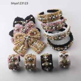 Hair Clips Fabric Light Luxury Bracelet Headband Fashion Color Pearl Inlaid Rhinestone Accessories Bride 970