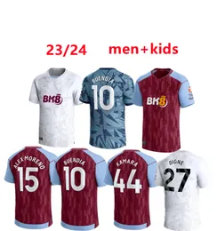 23 24 Soccer Jerseys Kids Kit Home 2023 2024 Aston Villas Football Shirt Training Away Fans Player Version Camisetas Mings McGinn Buendia Watkins Maillot Foot