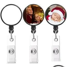 Party Favor SubliMation Badge Reel Infällbar Medical Worker Work Card Clip Nurse ID Namn Display Tag Staff Holder Drop Delivery Ho DHQBR