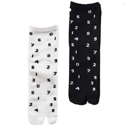 Women Socks 2 Pairs Digital Tabi Cotton Stockings Anti-skidding Breathable Mid-calf Ankle Stylish