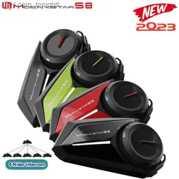 Mornystar S8 Motorcykelintercom Hjälm Bluetooth Headset 6 Rider högtalarens hörlurar Musik som delar FM Motorbike Head Interphone Q230830