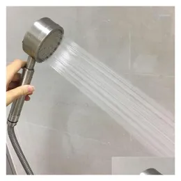 Bathroom Shower Heads Powerf 304 Stainless Steel Handheld Head Set With 1.5M Hose And Holder Accessories-High-Quality1 Drop Delivery H Dh5Aj