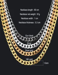 Miami Cuban Link Chain Halskette 1 cm SilberGold Farbe Panzerkette für Männer Schmuck Corrente De Prata Masculina Ganze Herrenhalskette6941294