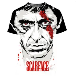 Homens camisetas Scarface 3D Impresso T-shirt Homens Mulheres Moda Casual Hip Hop Harajuku Estilo Tshirt Unisex Streetwear Oversized Tops Tees