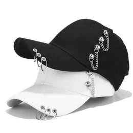 Ball Caps Dad Hat Creative Piercing Ring Baseball Cap Punk Hip Hop Cotton Adult Casual Solid Adjustable Unisex caps 230830