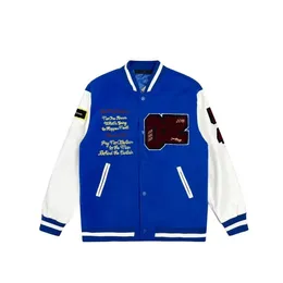 2023 Giacca Uomo Donna Inverno Autunno Scollo a V Louisis Vouton Mago di Oz Cappotto in pelle a maniche lunghe Bomber Giubbotti Patchwork Lettera Ricamo Baseball