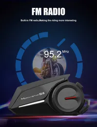 Новый MornyStar S8 Мотоциклевые гарнитуры шлема шлема 1200M 6 Rider Bluetooth Intercom Communication GPS Межпрокатарный водонепроницаемый FM Q230830