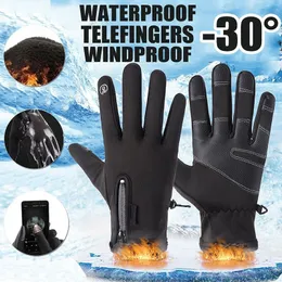 Fäustlinge, Winterhandschuhe, Herren, Touchscreen, rutschfest, Unisex, wasserdicht, winddicht, warm, Radfahren, kalt, modisch, Reißverschluss, Sport 230829