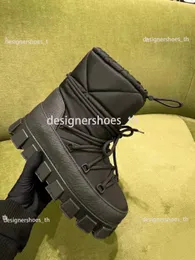 Designerskie buty nylonowe buty śniegu kobiety gabardine apres buty narciarskie zima nowy trójkąt wodoodporny ciepłe sznurka