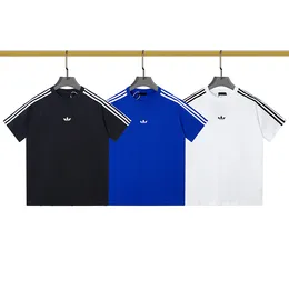 Designer Herren T-Shirt Rundhalsausschnitt Drei Streifen Stickerei Brief Sommer Kurzarm Damen Koreanisch Lose Vielseitig Modemarke Halbarm Top S-XL