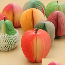 Blocos de notas Atacado Fruit Shaped Memo Pad Vermelho Maçã Verde Pêra Nota Papel / Memo Adesivo Drop Delivery Office School Business Industria OTQVR