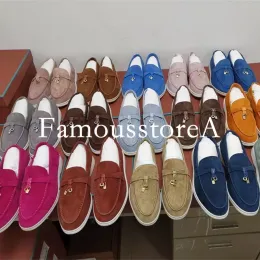 L- P Loafers Süet Sneaker Ayakkabıları Sıradan Kadın Ayakkabı Erkekleri Slip-On Yürüyüş Daireleri Klasik Ayak Bilgi Boot Luxury Tasarımcı Fabrika Ayakkabı Boyutu 35-45