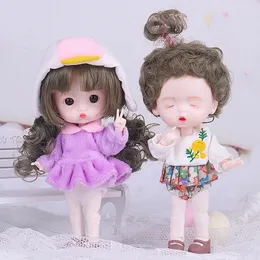 Dolls Mini 112 Doll 20 Movable Joints Boy Girl OB11 Curly Short Wig with Cute Expression Face 13CM Toys Gift for Girls 230830