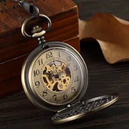 포켓 시계 레이디 포켓 시계 골격 기계식 FOB 빈티지 포켓 워치 남자 Montre de Poche Retro Steampunk 230830