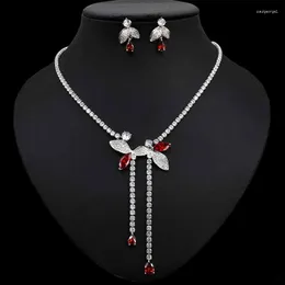 Серьги ожерелья устанавливают SMVP Ackking 2pcs Bridal Circonia Full For Women Party Luxury Dubai Nigeria CZ Crystal Wedding Sets