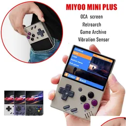 Jogadores de jogos portáteis Miyoo Mini Plus Retro Console de vídeo portátil Sistema Linux Classic Gaming Emator 3.5 polegadas Ips HD Sn Jogos V2 Drop Dhjgp