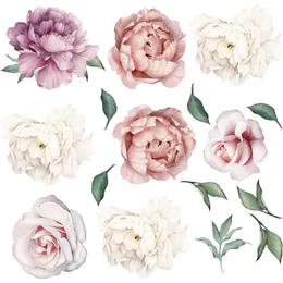 Väggklistermärken Vackra självstickande Peony Flower PVC TV Bakgrund Muursticker Heminredning vardagsrum Dekal 3D Sticker Mural 230829