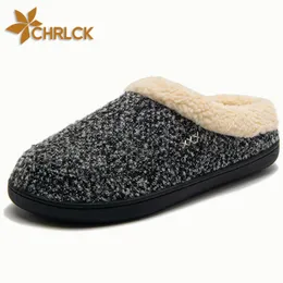 Slippers CHRLCK Men Memory Foam for Home Winter Non Slip Male House Shoes Couple Casual Indoor Plush 230830