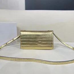 2023 nuova borsa TF borsa in coccodrillo multicolore logo oro accessori hardware cerniera superiore borsa a tracolla singola da donna originale borsa a tracolla moda nuovo portafoglio rossetto