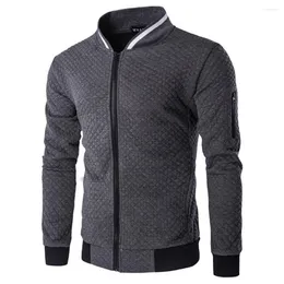 Men's Jackets KB High Quality Plush Zip Stand Collar Casua Jacket Street Windbreaker Coat Men Casual Outer Wear Thick